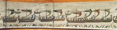 The Norman invasion fleet crosses the channel, Bayeux Tapestry by Unbekannt Unbekannt